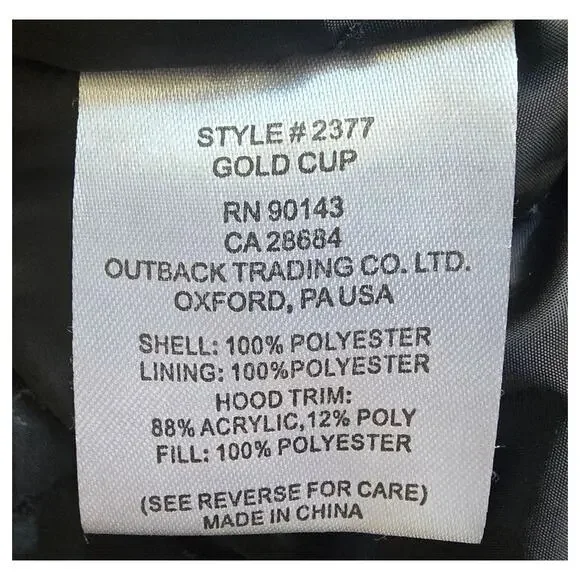 Outback Trading Co. Black Microsuede Jacket Insulated Quilted Gold Cup Women's M - Picture 5 of 10